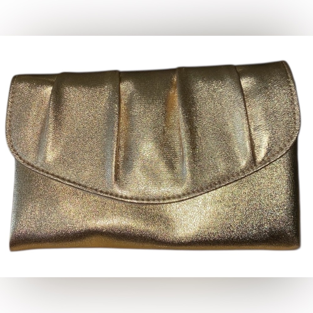 Vintage Avon Polished Gold Evening Clutch Bag In Original Box 6 X 9 Inches